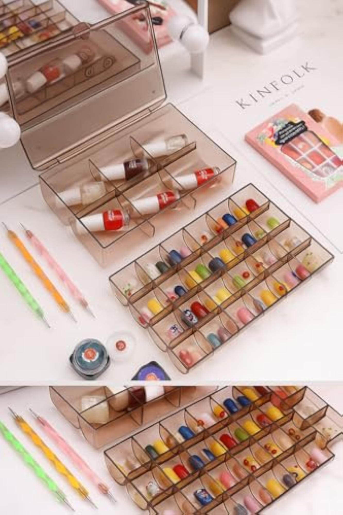 2-Layer Acrylic Jewellery Storage Box with Lid, Portable Organizer